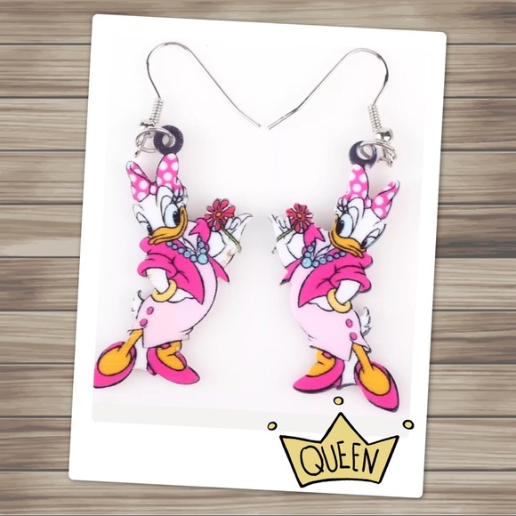 Disney Daisy Duck Acrylic Earrings - Picture 1 of 6